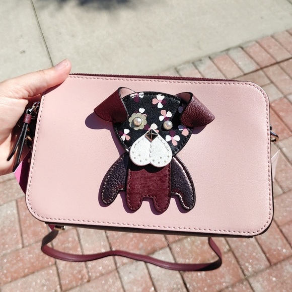 Kate Spade Floral Pup Double Zip Small Crossbody - Picture 2 of 12